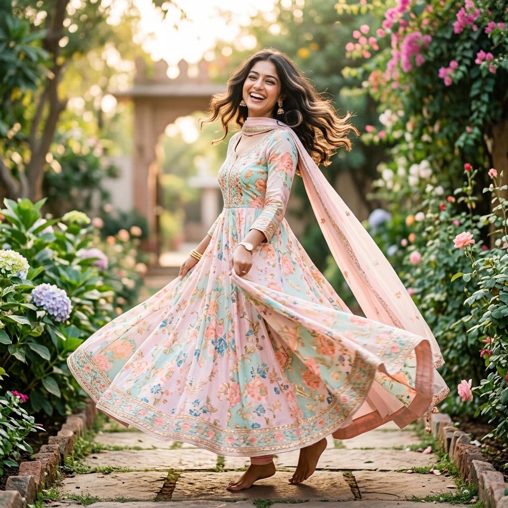 Premium silk saree styling — elegant draping by Mrudula Vastra customer